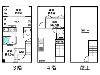 高橋ビル(4SLDK/4階)の間取り写真