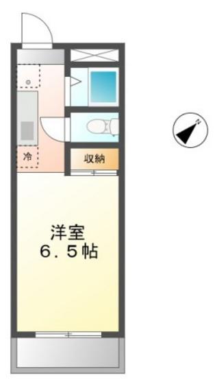 セントフォレスト下中野 B棟(ワンルーム/2階)の間取り写真