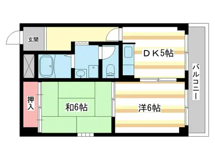 インナミマンション(2DK/4階)の間取り写真