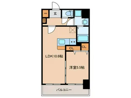 F・STAGE折尾(1LDK/5階)の間取り写真