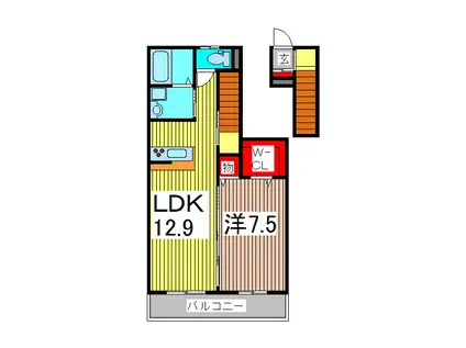 サークルレイ喜沢(1LDK/2階)の間取り写真