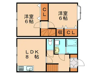 フォルゲイト(2LDK/1階)の間取り写真
