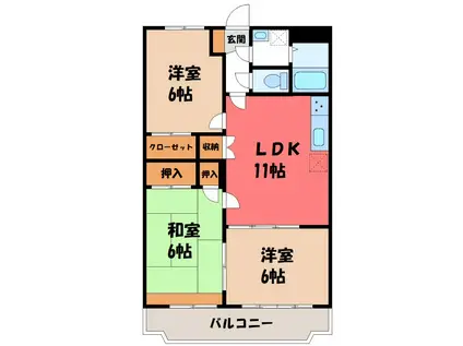 パレススリーゼ(3LDK/3階)の間取り写真