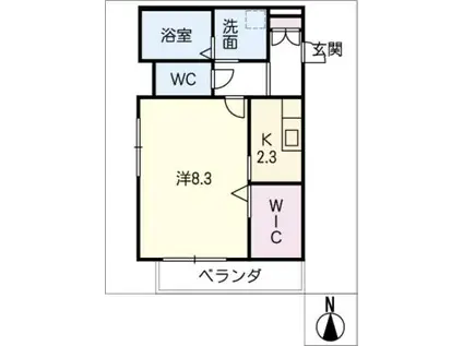 カーサ広小路(1K/2階)の間取り写真