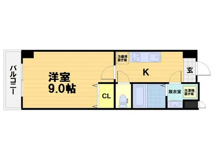 エリーフラッツ桂南(1K/3階)の間取り写真