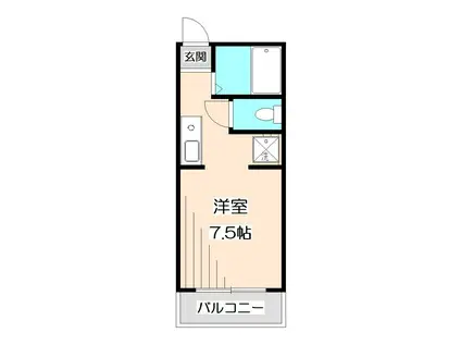 COEUR クール(1K/2階)の間取り写真