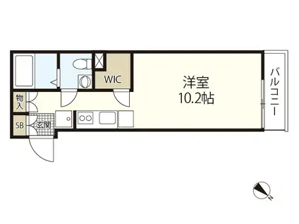 COLLINA山田(ワンルーム/2階)の間取り写真