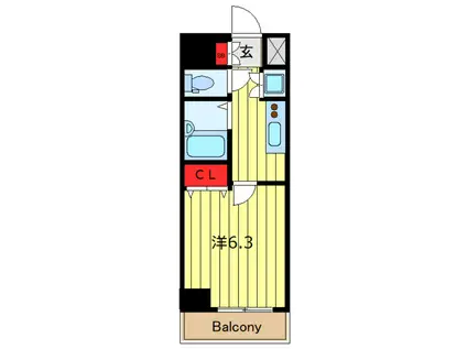 ドルチェ日暮里(1K/6階)の間取り写真