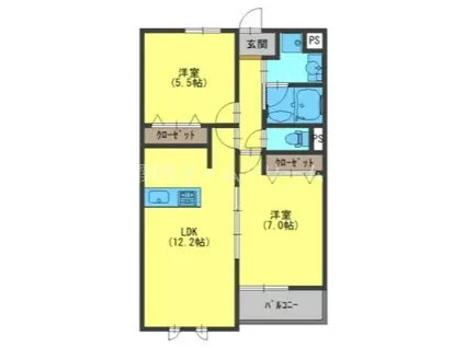 パスト―ン・ココ(1SLDK/3階)の間取り写真