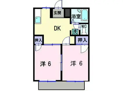エルディムハリッズ(2DK/1階)の間取り写真