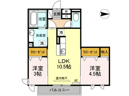 ブレイン・ゾーン(2LDK/2階)の間取り写真