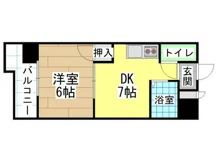 ヴィレッジ皆好園(1DK/4階)の間取り写真