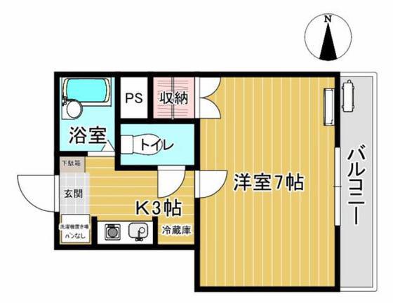 エレガンスマンション(1K/2階)の間取り写真