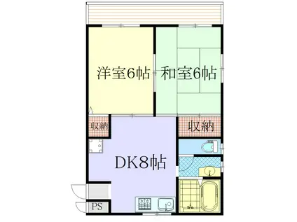 プリンス中之島(2DK/2階)の間取り写真