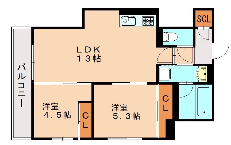 D-ROOM伊賀駅東(2LDK/3階)の間取り写真
