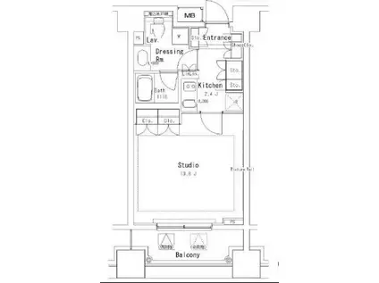パークアクシス御茶ノ水ステージ(1K/3階)の間取り写真