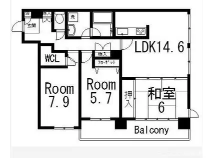 コスモ石山(3SLDK/2階)の間取り写真