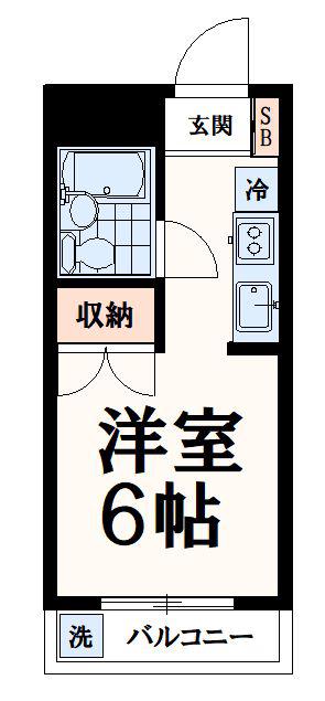 ラフォーレ湯船(1K/4階)の間取り写真