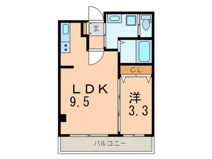 エメラルドオーシャン西宮(1LDK/4階)の間取り写真