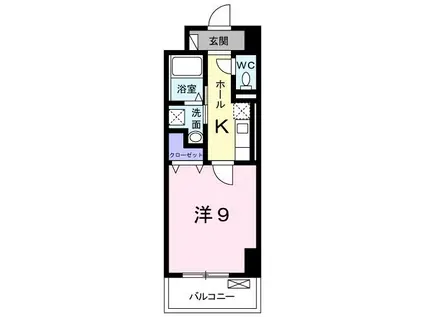 エスペランサ八日町(1K/11階)の間取り写真