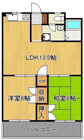 PLイースト曽根(2LDK/3階)の間取り写真
