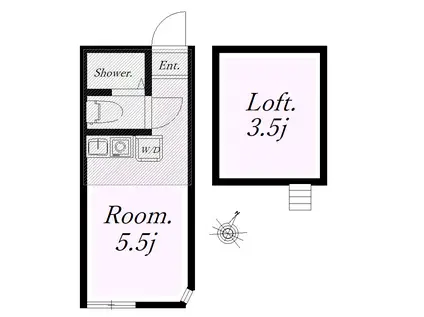 ユナイト南太田プレジールの杜(ワンルーム/1階)の間取り写真