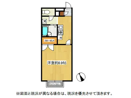 プレジール 天神(1K/1階)の間取り写真