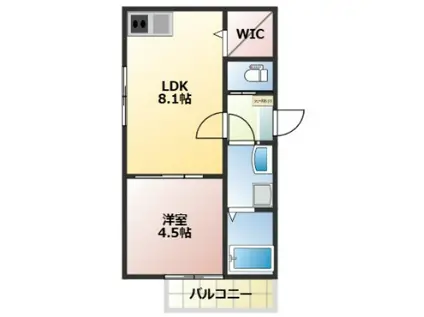 S-COURT千葉寺(1LDK/1階)の間取り写真