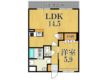 グランコリーヌ(1LDK/2階)の間取り写真