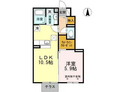 PROUD M(1LDK/1階)の間取り写真