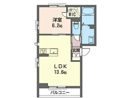 シャーメゾングランドゥール(1LDK/1階)の間取り写真