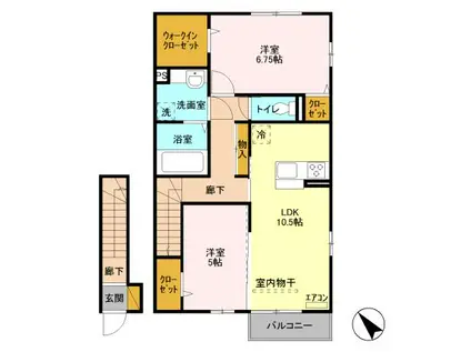 シザンサス・エアナスエアナス(2LDK/2階)の間取り写真