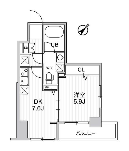 ドゥーエ東高円寺(1DK/8階)の間取り写真