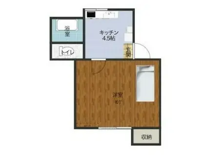 コーポ美幸B(1K/2階)の間取り写真