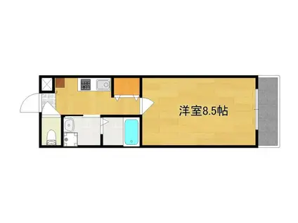 エクセル奏(1K/3階)の間取り写真