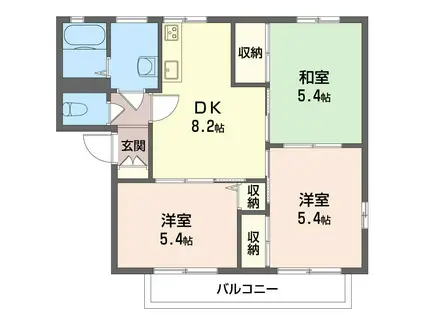 RITO湘南(3DK/2階)の間取り写真