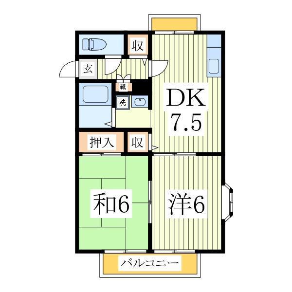 サンセリオ白井III(2DK/2階)の間取り写真