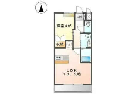 大鈴樹II(1LDK/1階)の間取り写真