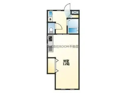 第6年見マンション(ワンルーム/1階)の間取り写真