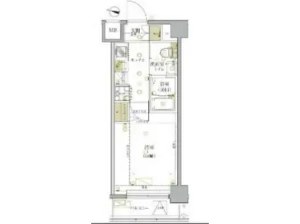 レジディア西新宿II(2K/4階)の間取り写真