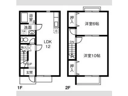 RAPPORT白水(2LDK/1階)の間取り写真