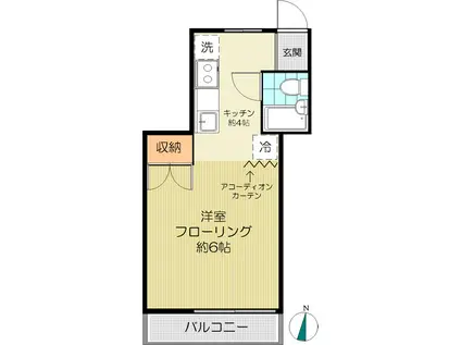 コーポミキ(ワンルーム/2階)の間取り写真