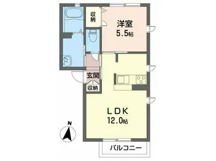 DIASUN・DIASDEUX(1LDK/2階)の間取り写真