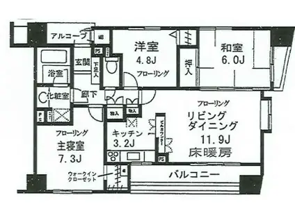 クレッセント麻布II(3LDK/2階)の間取り写真