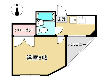 サンセットクレールIII(1K/4階)の間取り写真