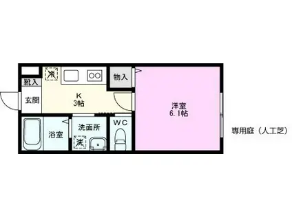 タプレイス(1K/1階)の間取り写真