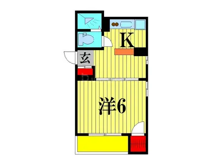 ブライトン北松戸(1K/3階)の間取り写真