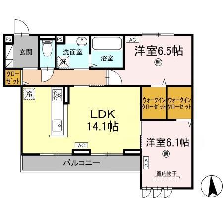 オルオルクラシキ(2LDK/3階)の間取り写真
