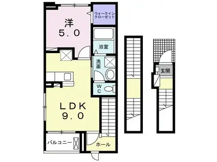 BOSCATO L I(1LDK/3階)の間取り写真