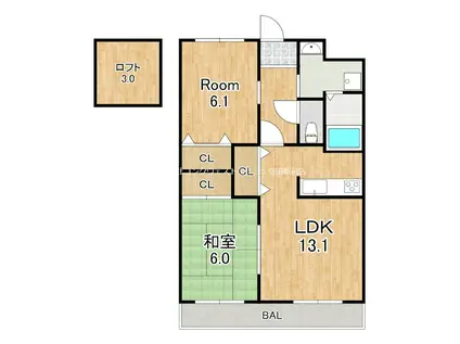 アルマ館3(2LDK/2階)の間取り写真